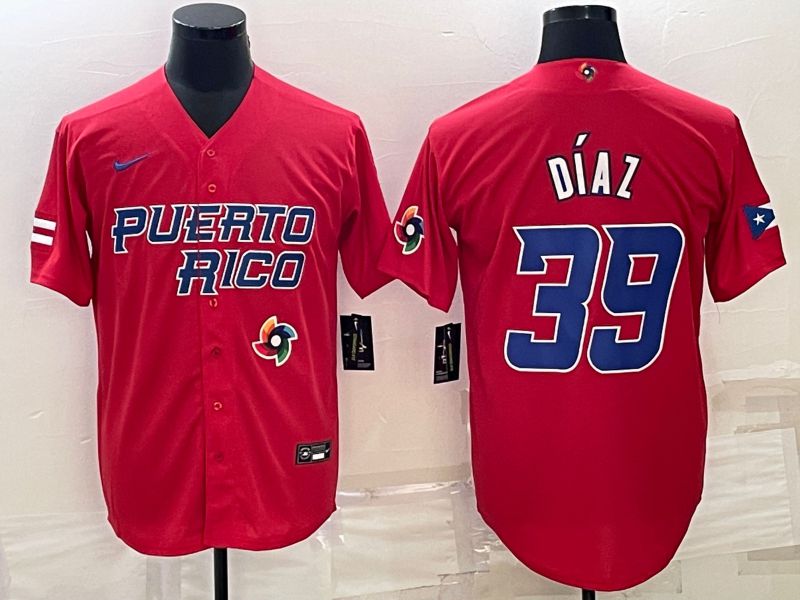 Men 2023 World Cub #39 Diaz Red Nike MLB Jersey6